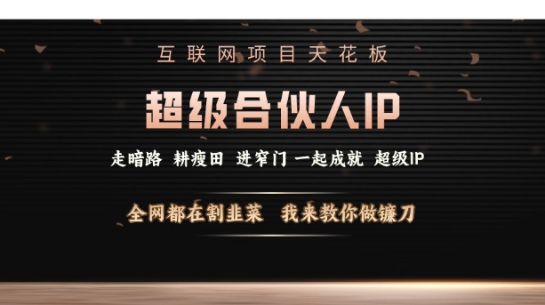 互联网项目天花板，超级合伙人IP，全网都在割韭菜，我来教你做镰刀【仅揭秘】-创途项目网