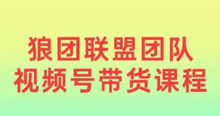 狼团联盟2024视频号带货，0基础小白快速入局视频号-创途项目网