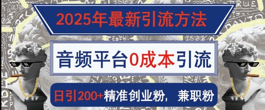 2025年最新引流方法，音频平台0成本引流，日引200+精准创业粉-创途项目网