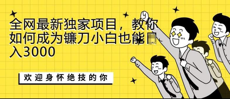 全网最新独家项目，教你如何成为镰刀小白也能日入上K-创途项目网