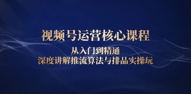 （13863期）视频号运营核心课程，从入门到精通，深度讲解推流算法与排品实操玩-创途项目网