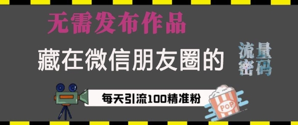 藏在微信朋友圈的流量密码，无需发布作品，单日引流100+精准创业粉【揭秘】-创途项目网