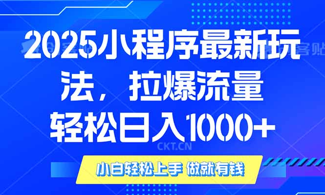 （14028期）2025年小程序最新玩法，流量直接拉爆，单日稳定变现1000+-创途项目网