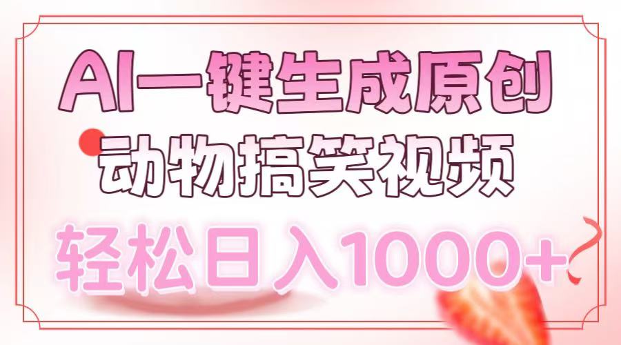 （13884期）AI一键生成原创动物搞笑视频，轻松日入1000+-创途项目网