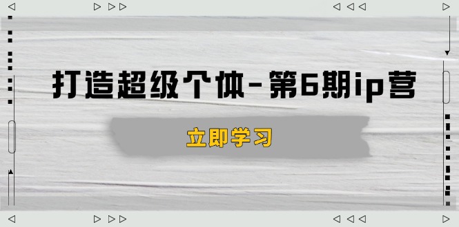 （14014期）打造 超级个体-第6期ip营：商业认知,产品设计,成交演练,解决知识变现难题-创途项目网