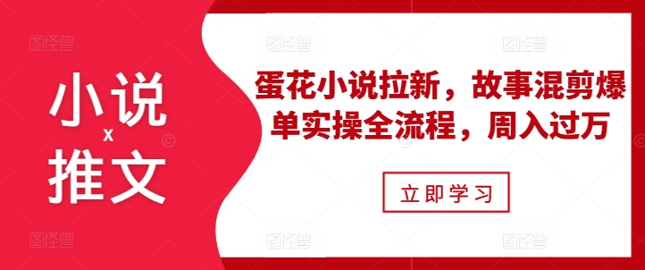 小说推文之蛋花小说拉新，故事混剪爆单实操全流程，周入过万-创途项目网